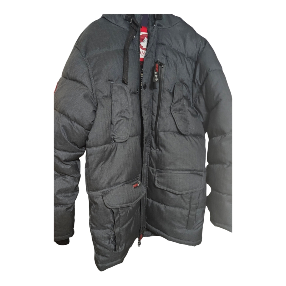CANADA WEATHER GEAR Men's Hooded Parka Blue M - Picture 3 of 8